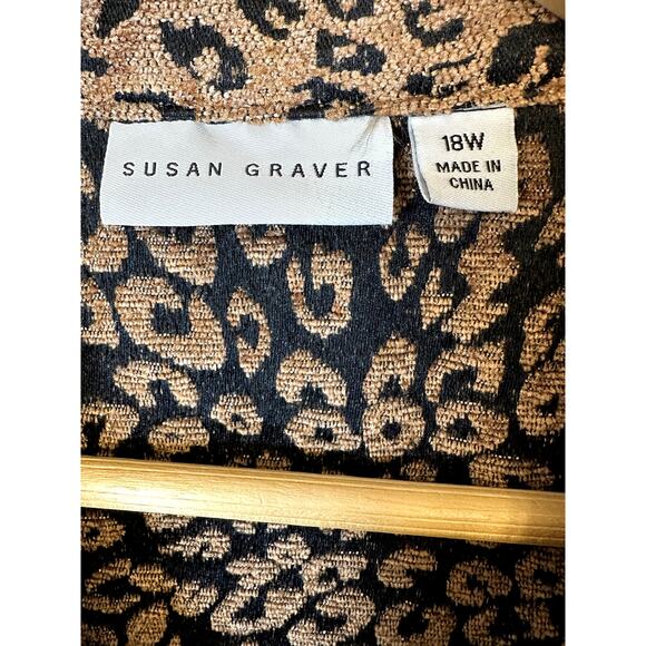 NWOT Susan Graver QVC Tapestry Animal Print Vest Sz 18W  Leopard - Picture 5 of 6